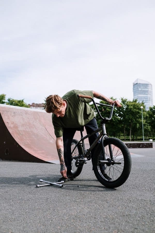 man in a bike
